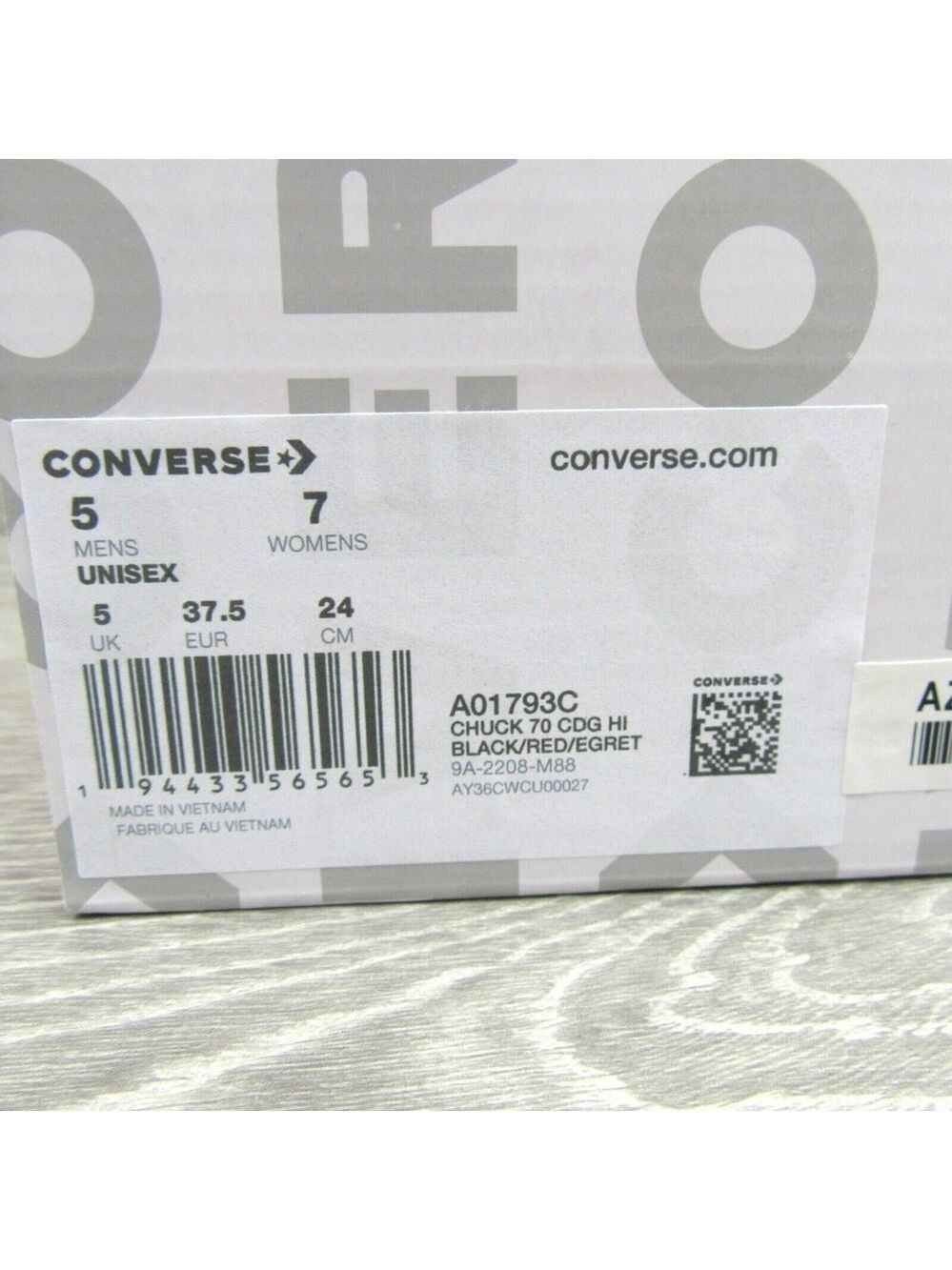 Converse x Chuck 70 HI Comme des Garcons CDG PLAY Sneakers Mens 5 / Womens 7 NEW - Picture 14 of 14